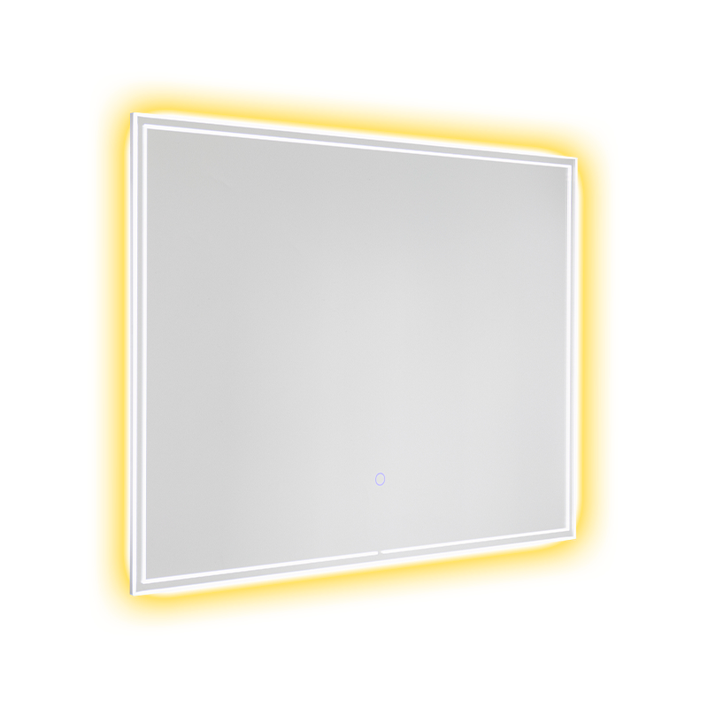 Aluminiowa rama LED Inteligentne przyciemnianie Odmgławianie Podświetlane lustro łazienkowe Aluminiowa rama LED Inteligentne przyciemnianie Odmgławianie Podświetlane lustro łazienkowe